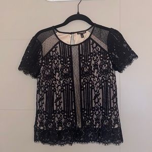 Black lace dress shirt